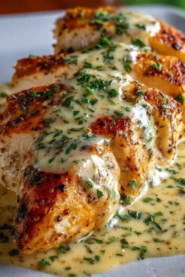 Pechuga de pollo en salsa cremosa