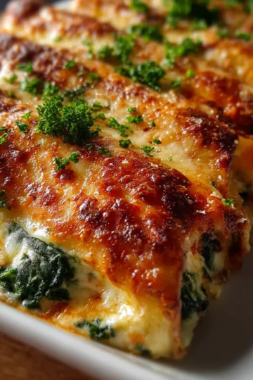 Canelones de Queso y Espinacas