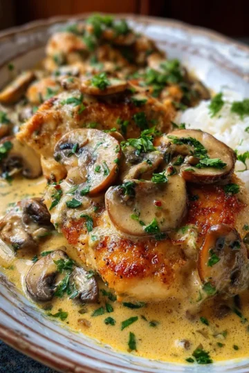 Pollo Cremoso con Champiñones