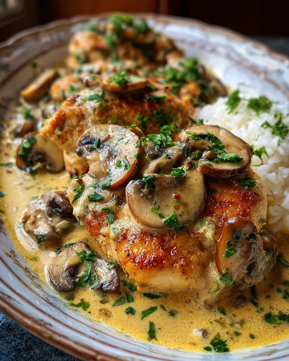 Pollo Cremoso con Champiñones