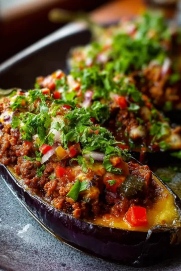 Berenjenas Rellenas de Carne Picada