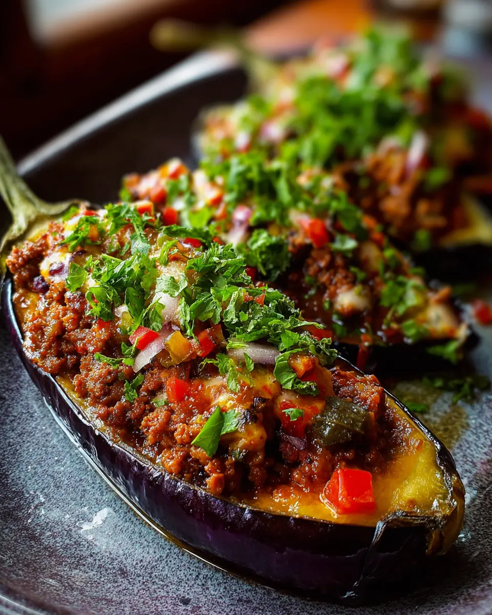 Berenjenas Rellenas de Carne Picada