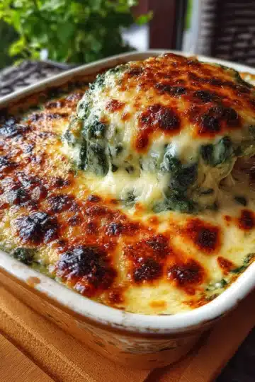 Espinacas gratinadas con queso y bechamel