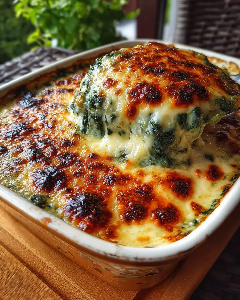 Espinacas gratinadas con queso y bechamel