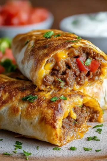 CHIMICHANGAS DE CARNE Y QUESO
