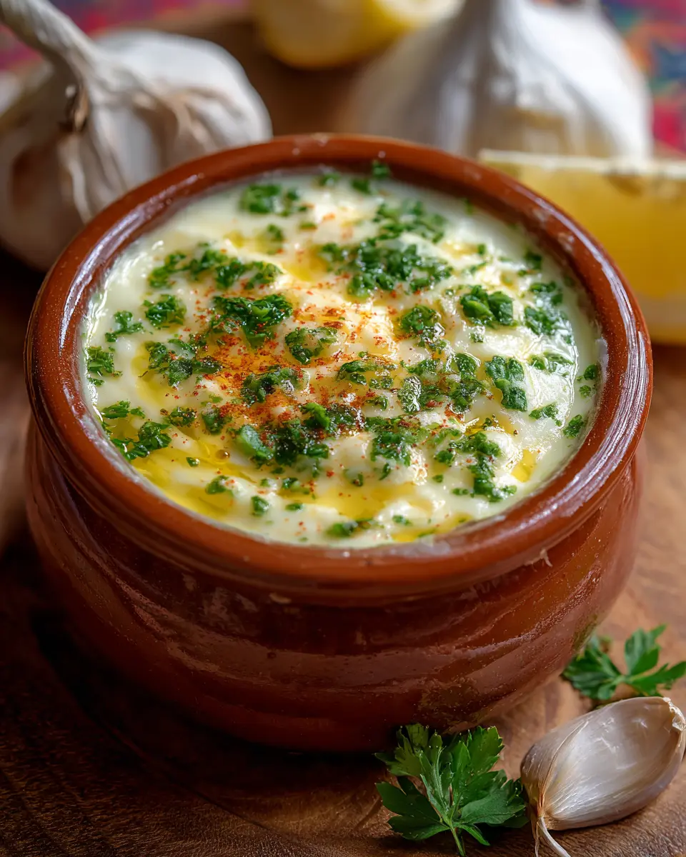 Crema de Ajo Casera con Perejil