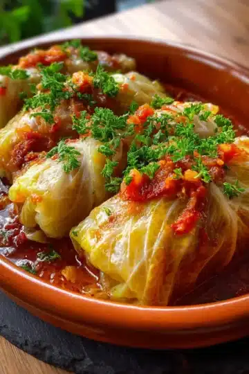 ROLLITOS DE REPOLLO CON CARNE