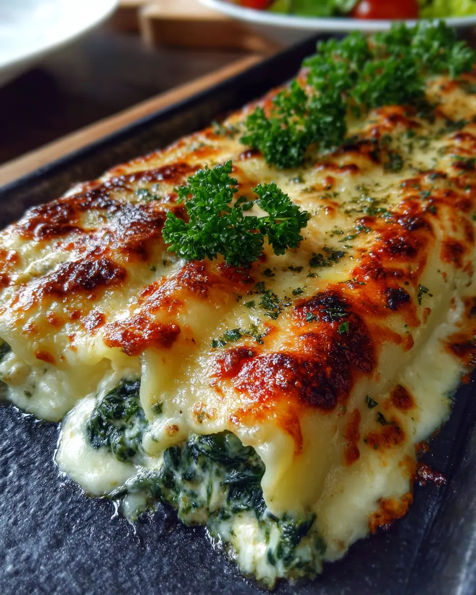 Canelones de Queso y Espinacas