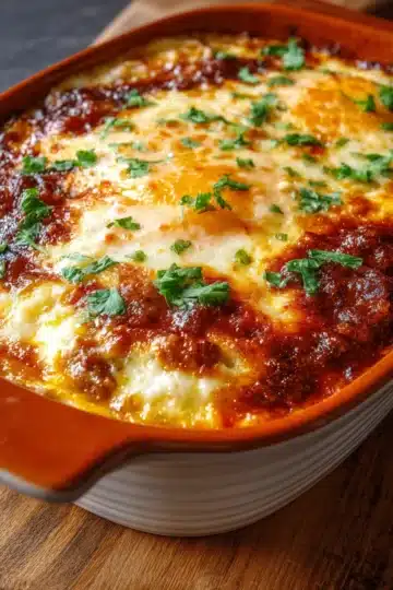 Huevos Gratinados Rellenos de Carne